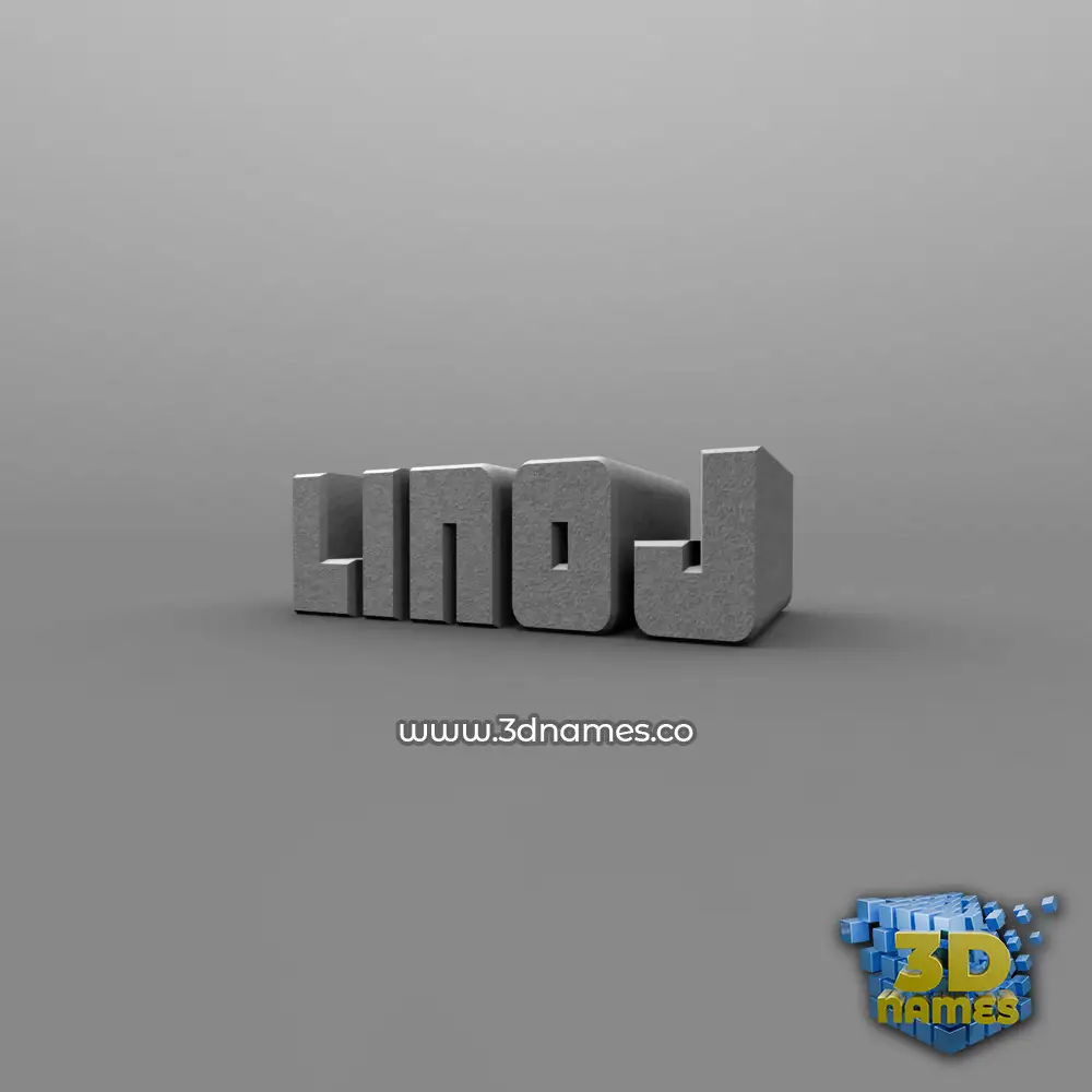 linoj in Solid Grey style - 3D name wallpaper