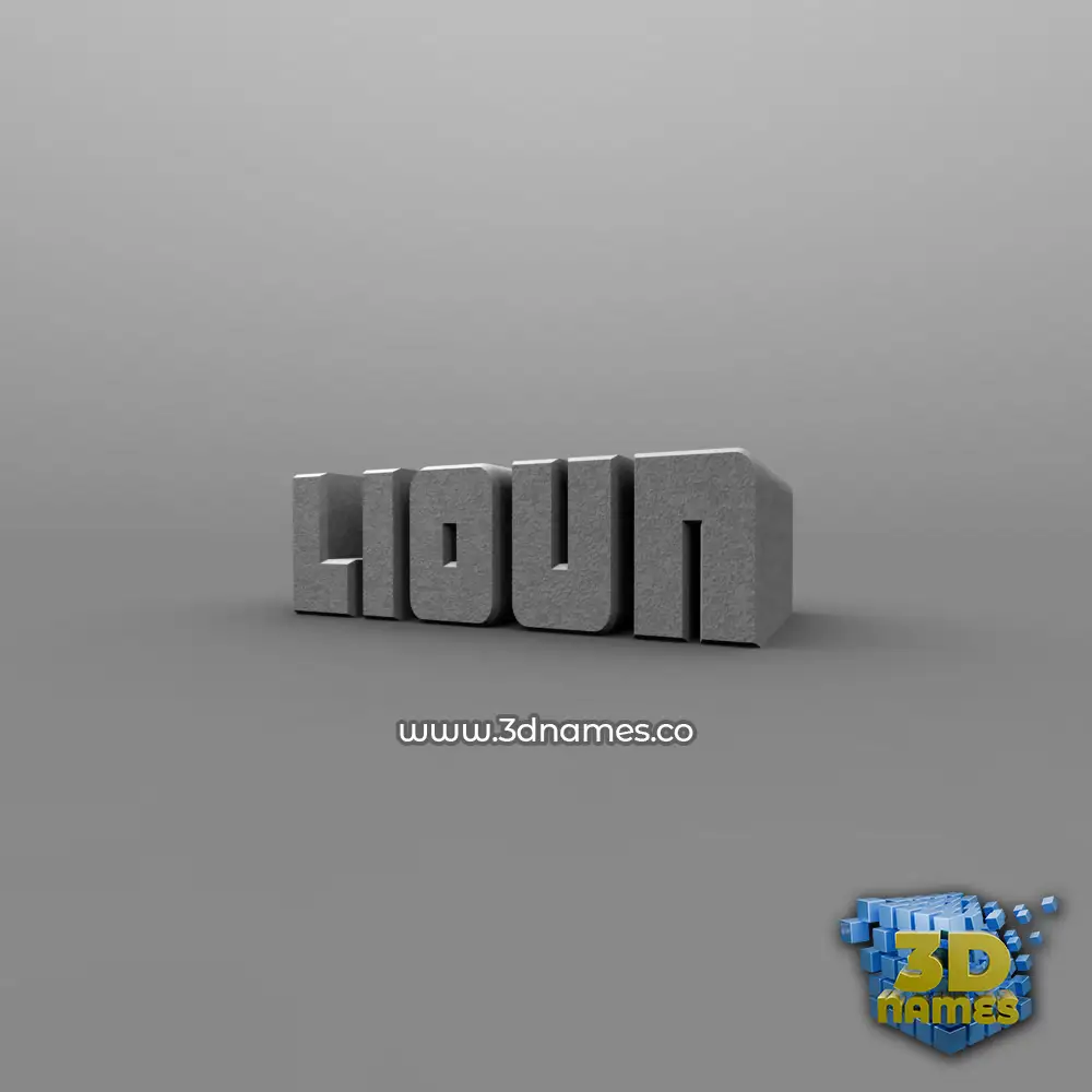 lioun in Solid Grey style - 3D name wallpaper