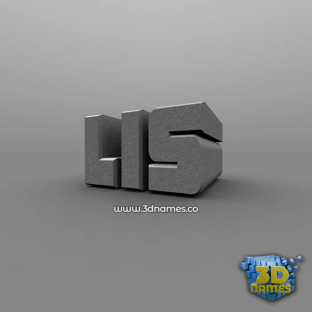 lis in Solid Grey style - 3D name wallpaper