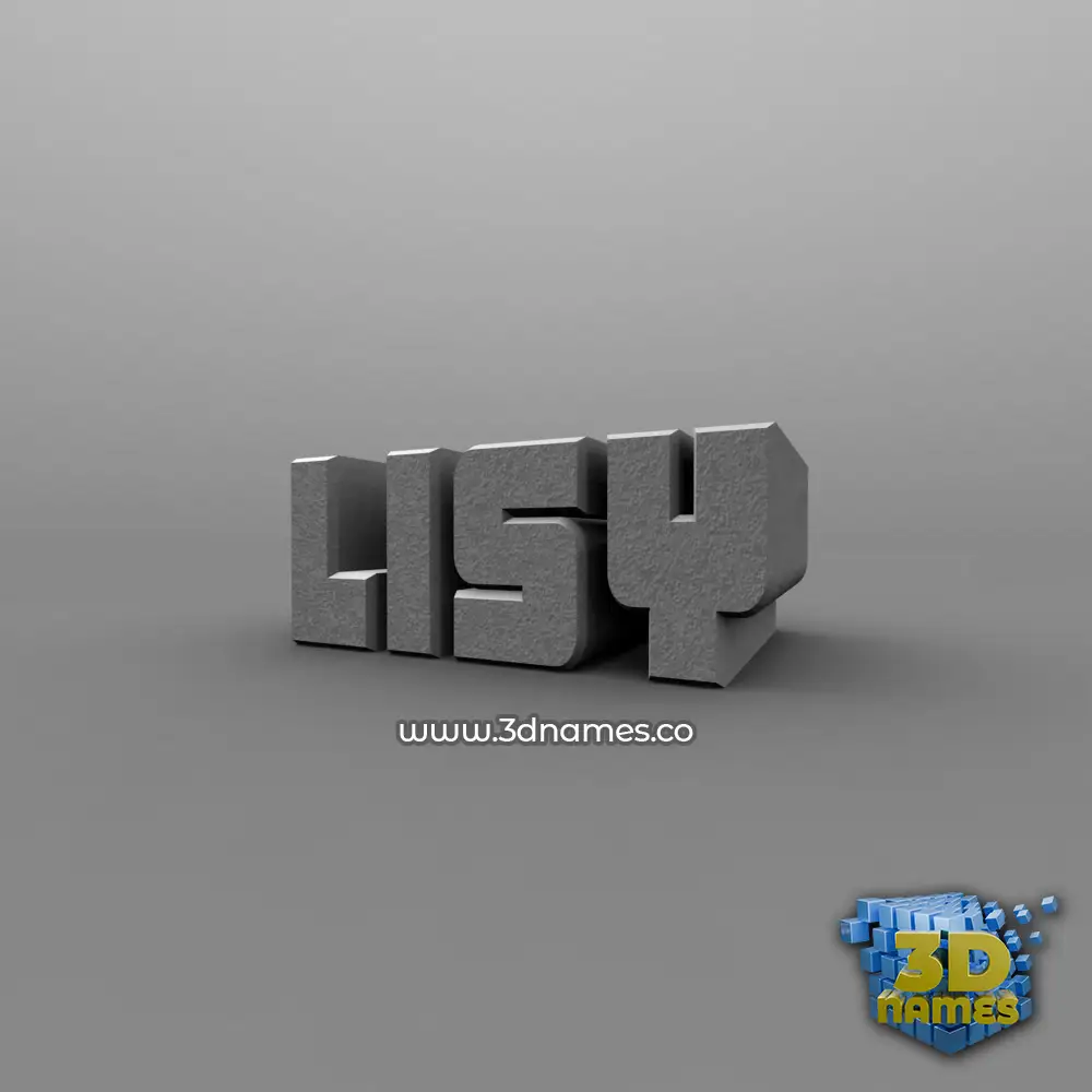lisy in Solid Grey style - 3D name wallpaper