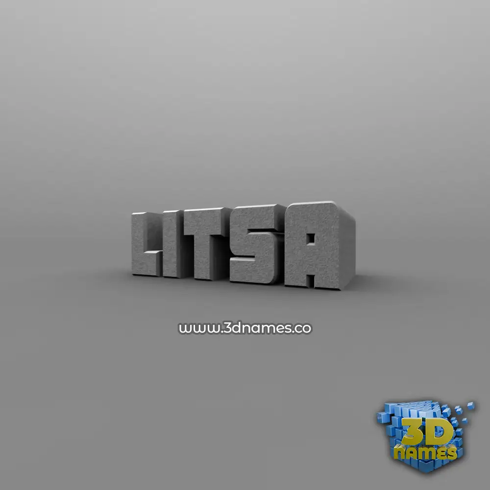 litsa in Solid Grey style - 3D name wallpaper