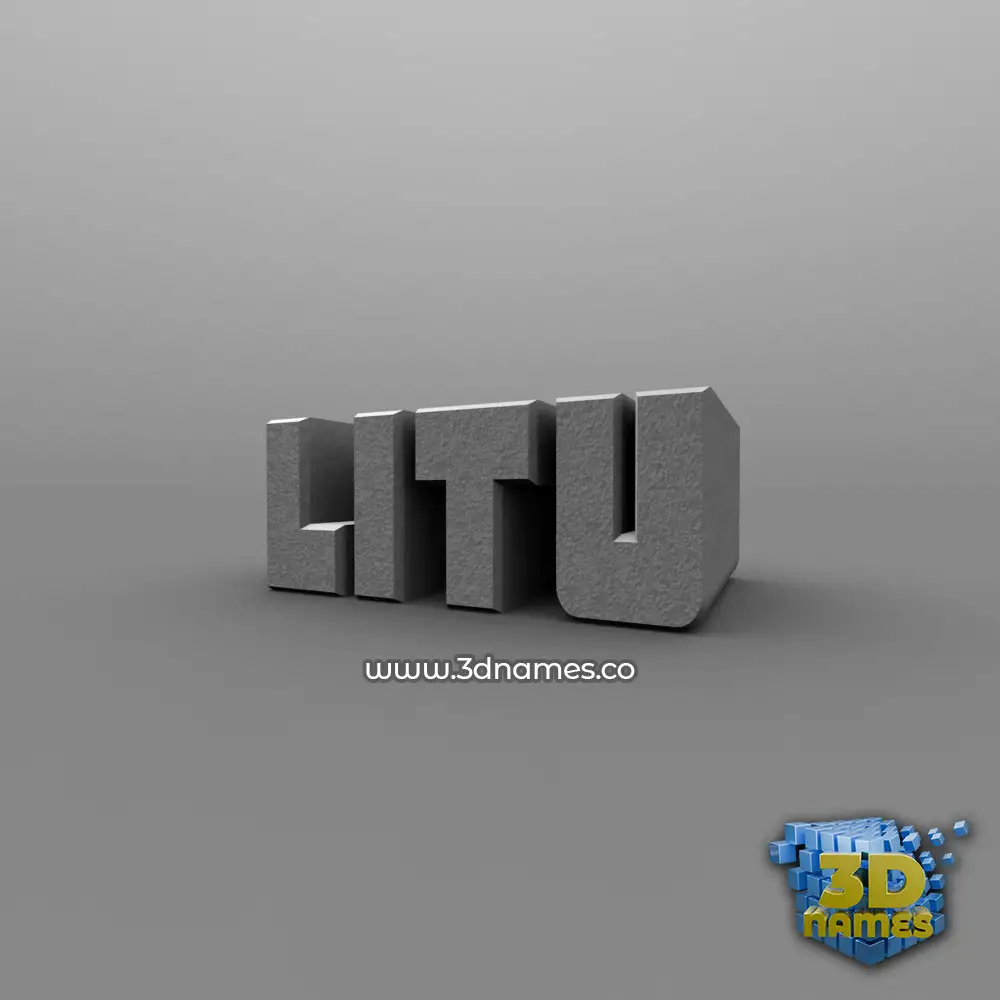 litu in Solid Grey style - 3D name wallpaper