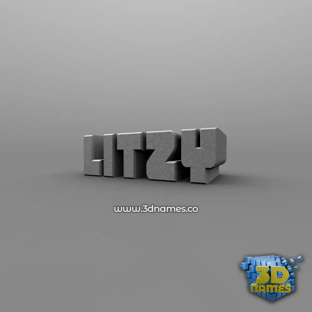 litzy in Solid Grey style - 3D name wallpaper