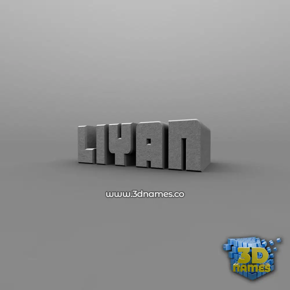 liyan in Solid Grey style - 3D name wallpaper