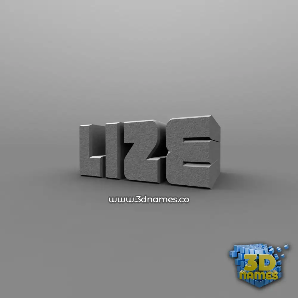 lize in Solid Grey style - 3D name wallpaper