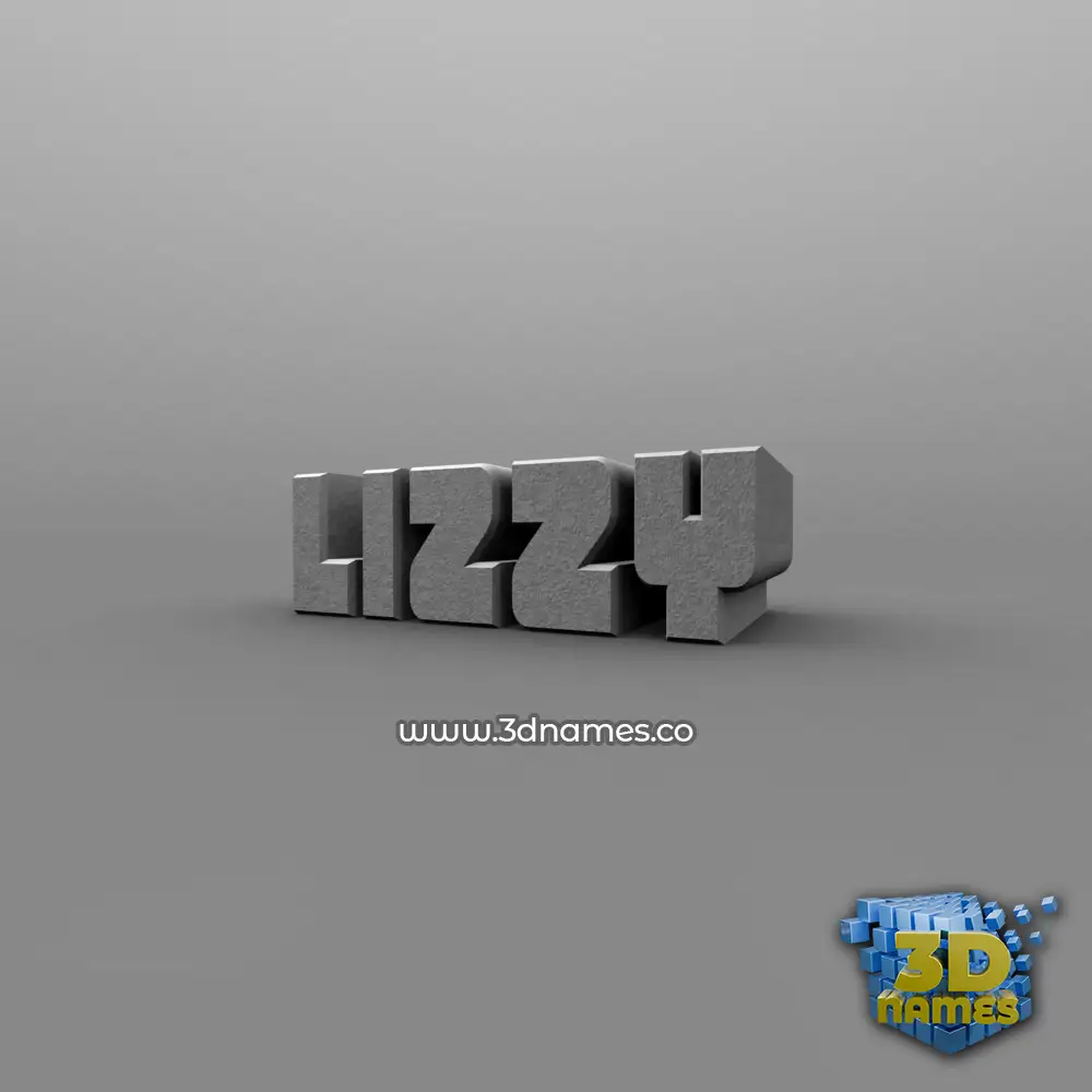 lizzy in Solid Grey style - 3D name wallpaper