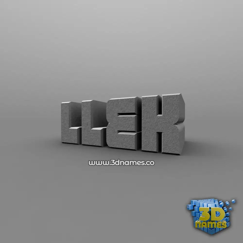 llek in Solid Grey style - 3D name wallpaper