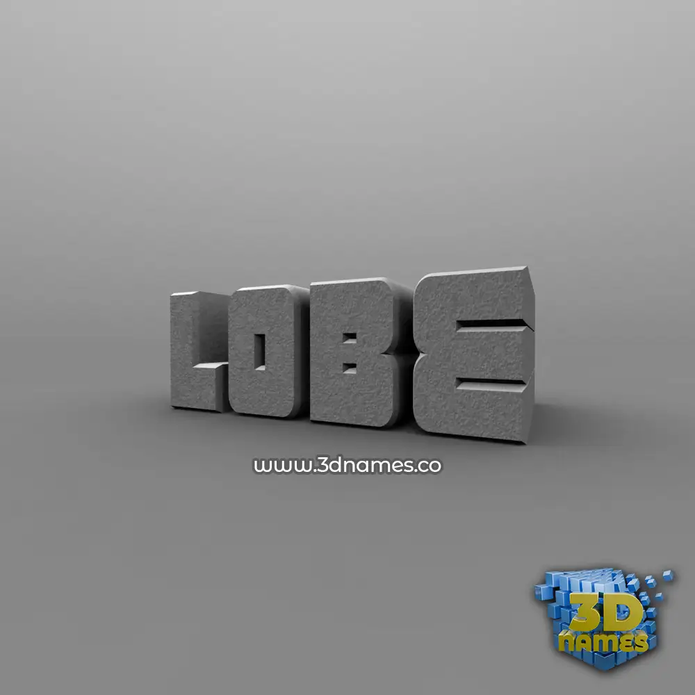 lobe in Solid Grey style - 3D name wallpaper