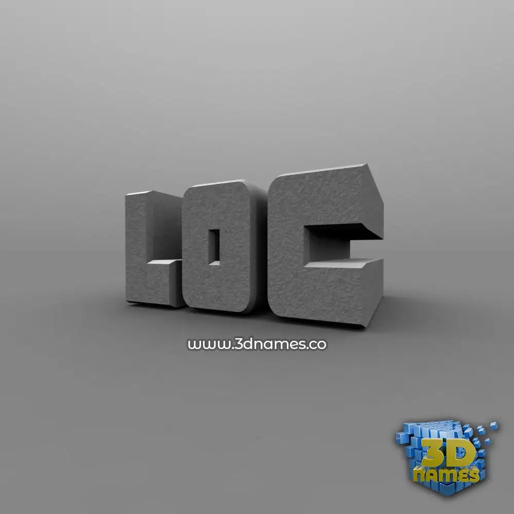 loc in Solid Grey style - 3D name wallpaper