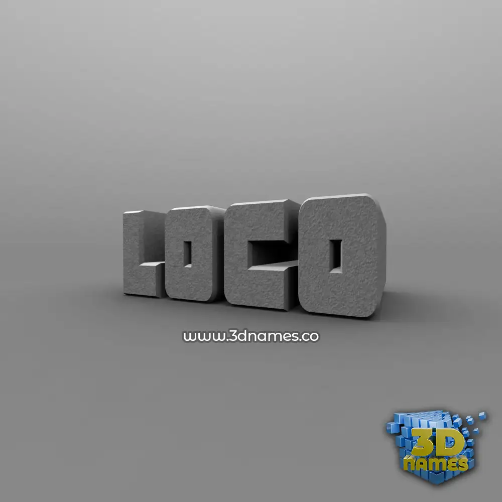 loco in Solid Grey style - 3D name wallpaper