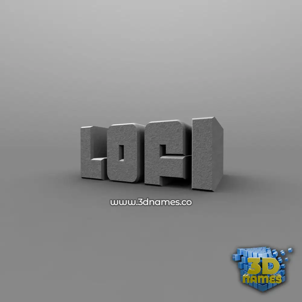 lofi in Solid Grey style - 3D name wallpaper