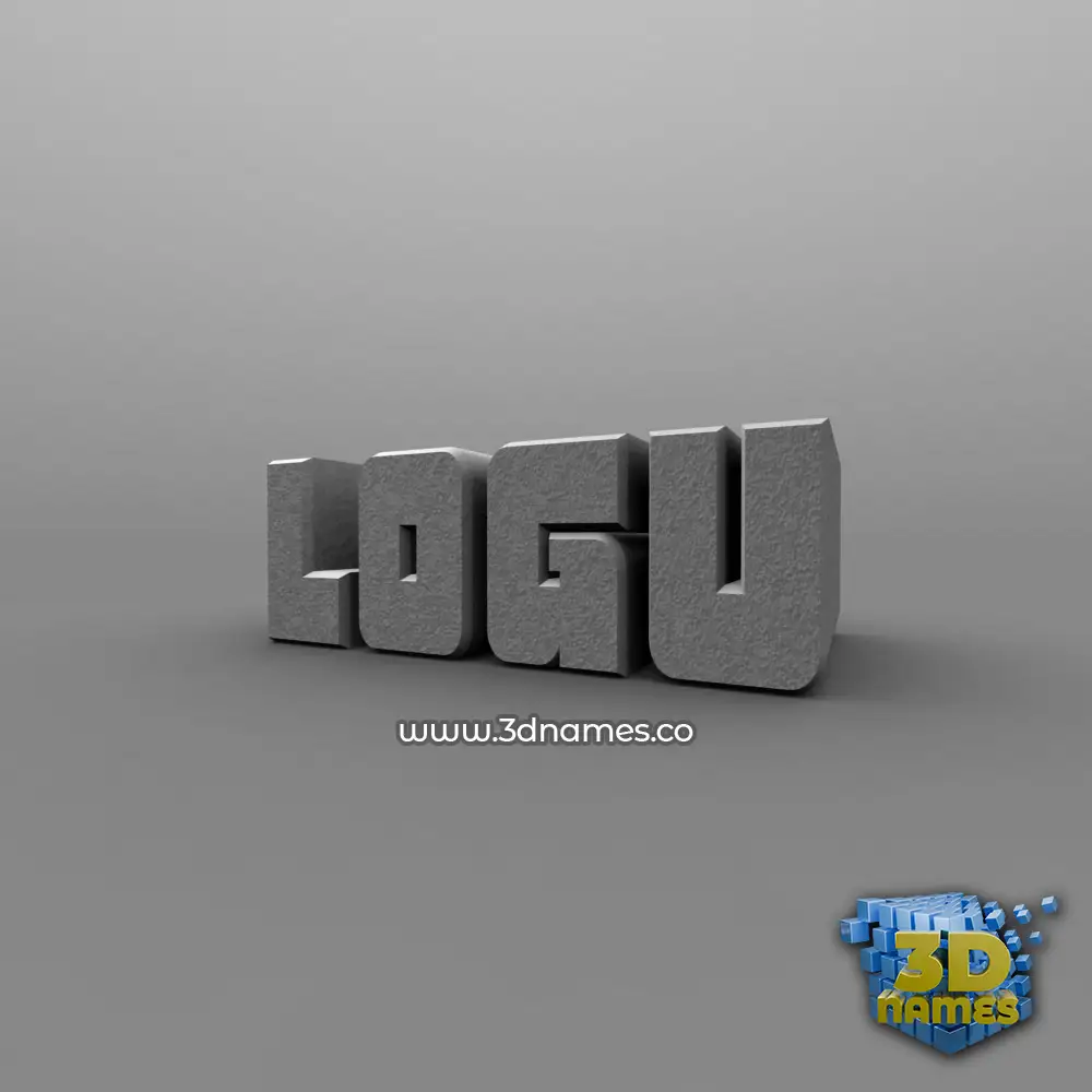 logu in Solid Grey style - 3D name wallpaper