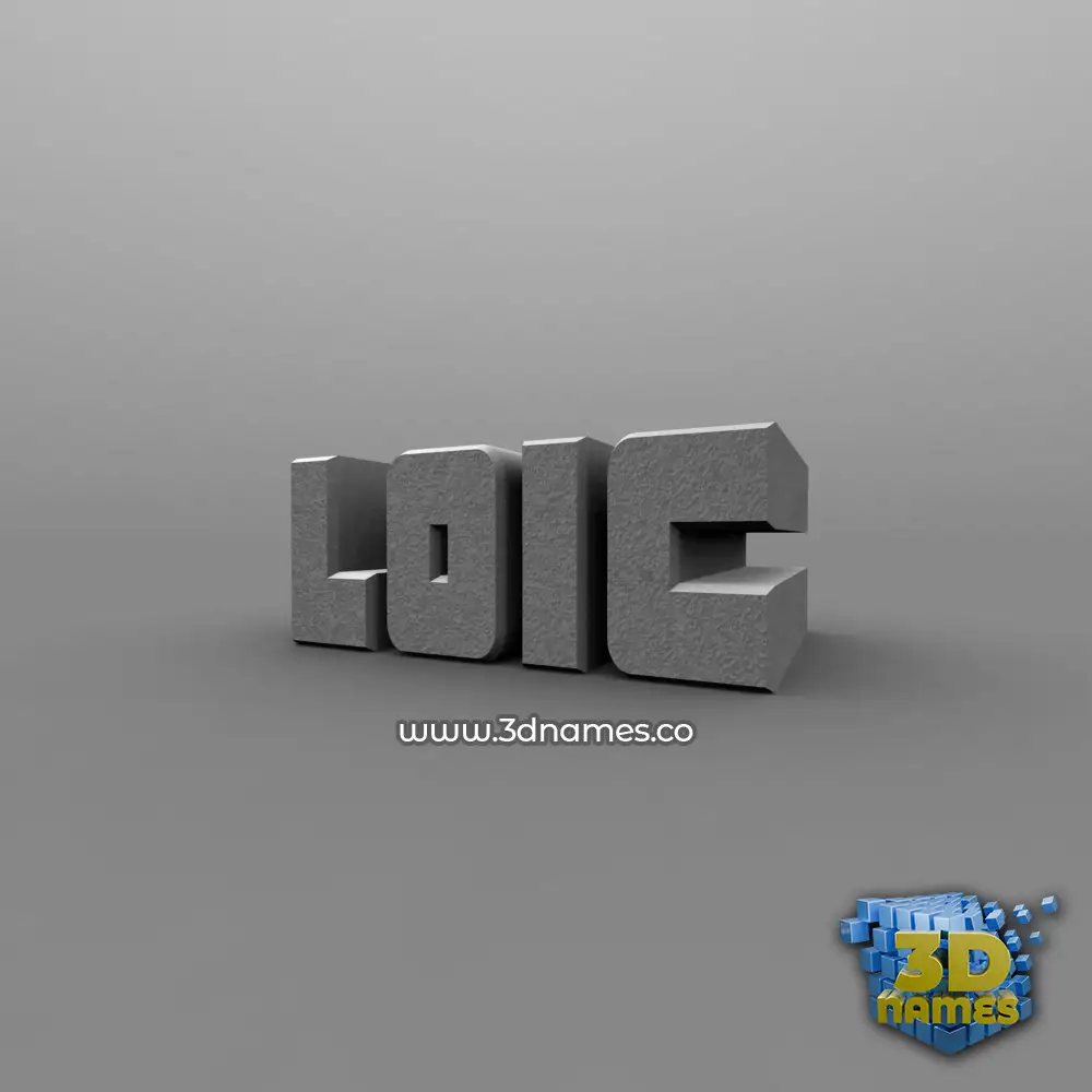 loic in Solid Grey style - 3D name wallpaper