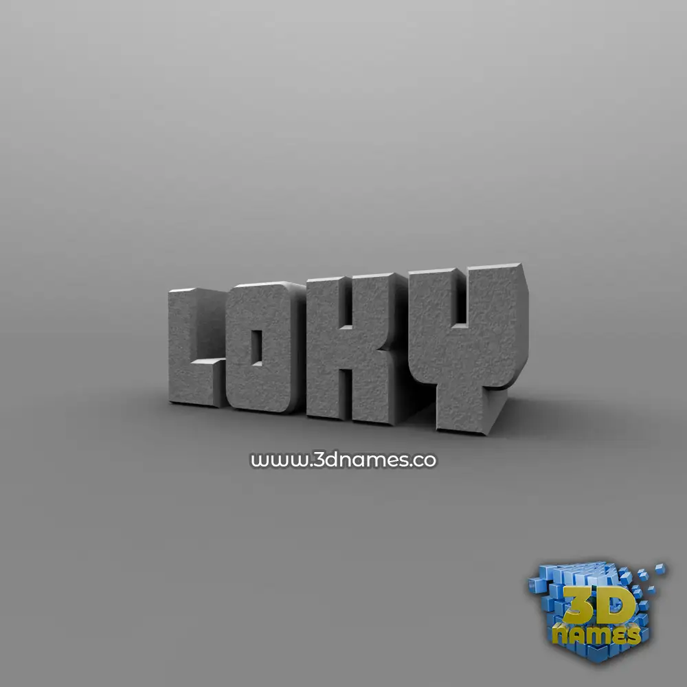 loky in Solid Grey style - 3D name wallpaper