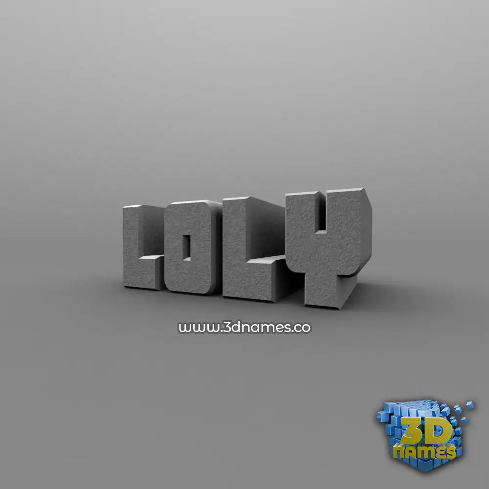 loly in Solid Grey style - 3D name wallpaper