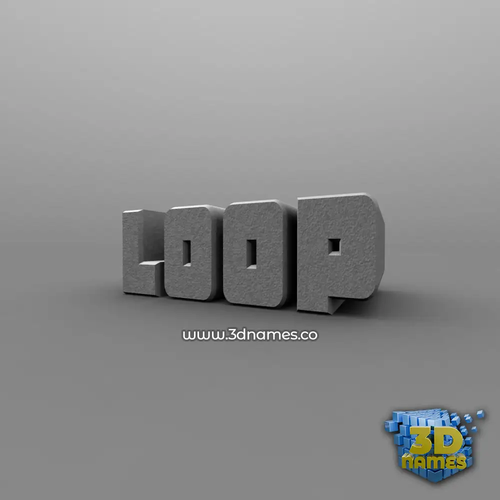 loop in Solid Grey style - 3D name wallpaper