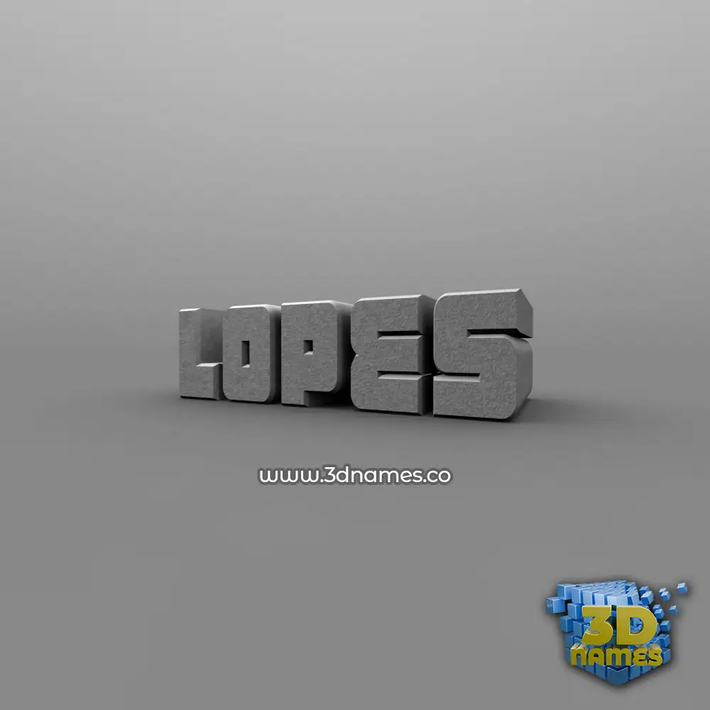 lopes in Solid Grey style - 3D name wallpaper