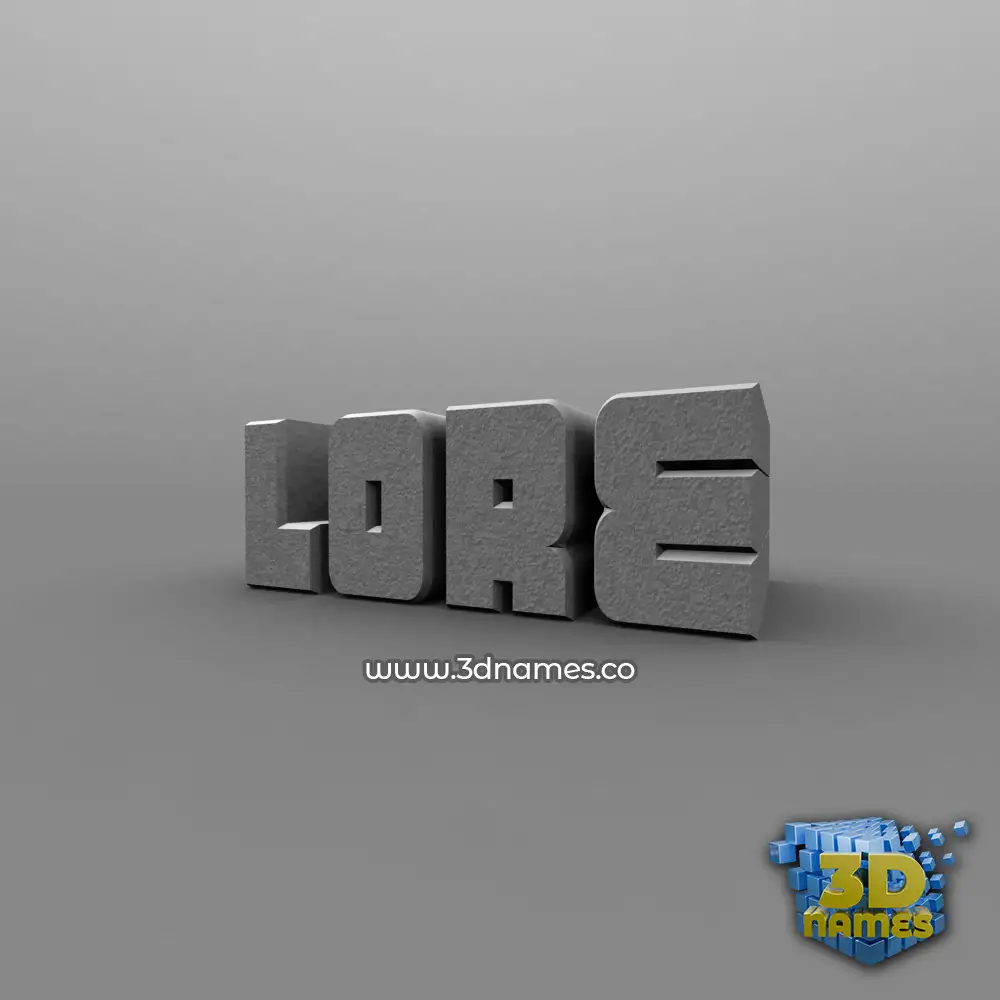 lore in Solid Grey style - 3D name wallpaper