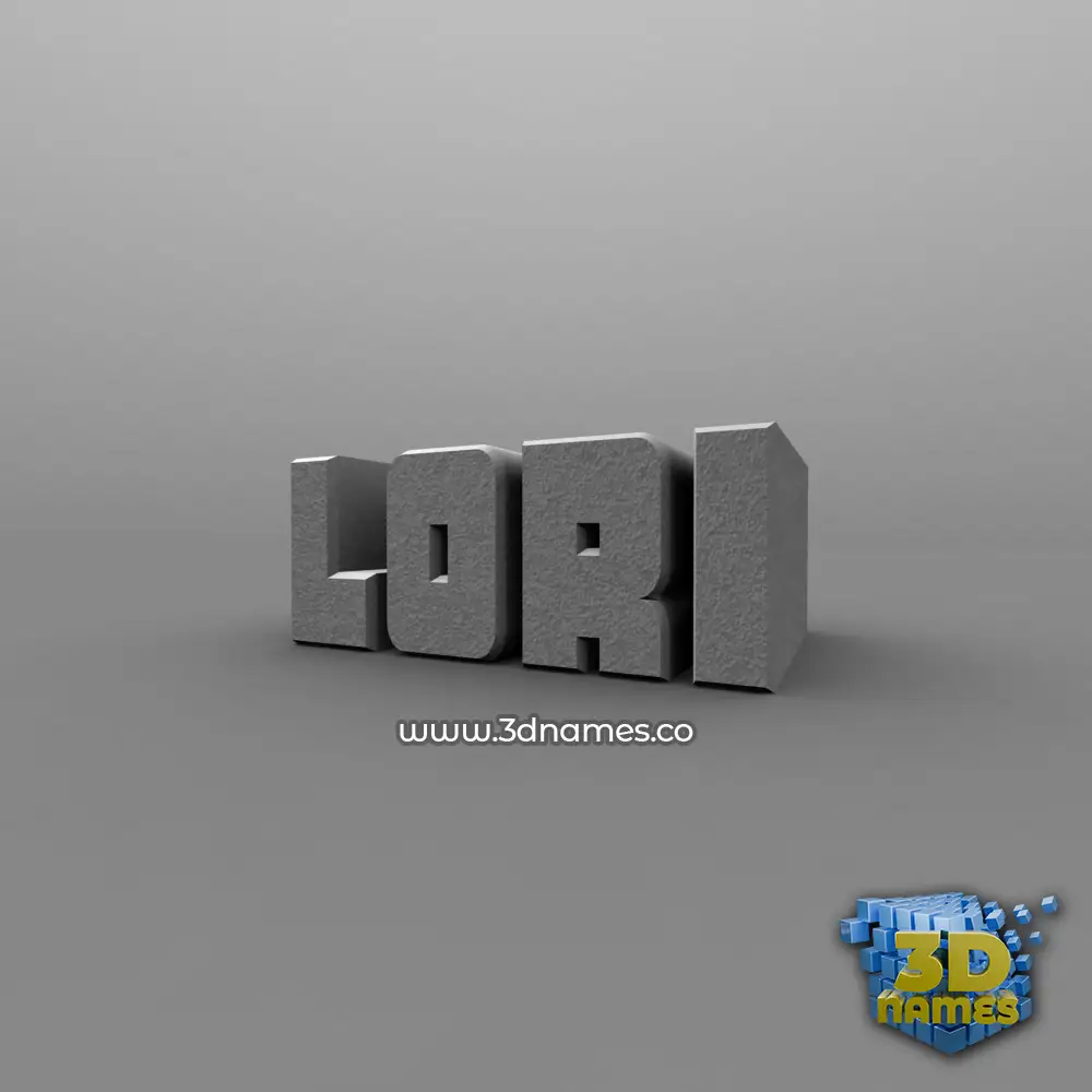 lori in Solid Grey style - 3D name wallpaper