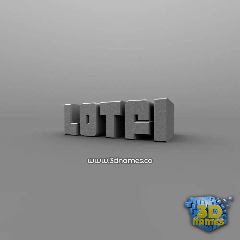 lotfi in Solid Grey style - 3D name wallpaper