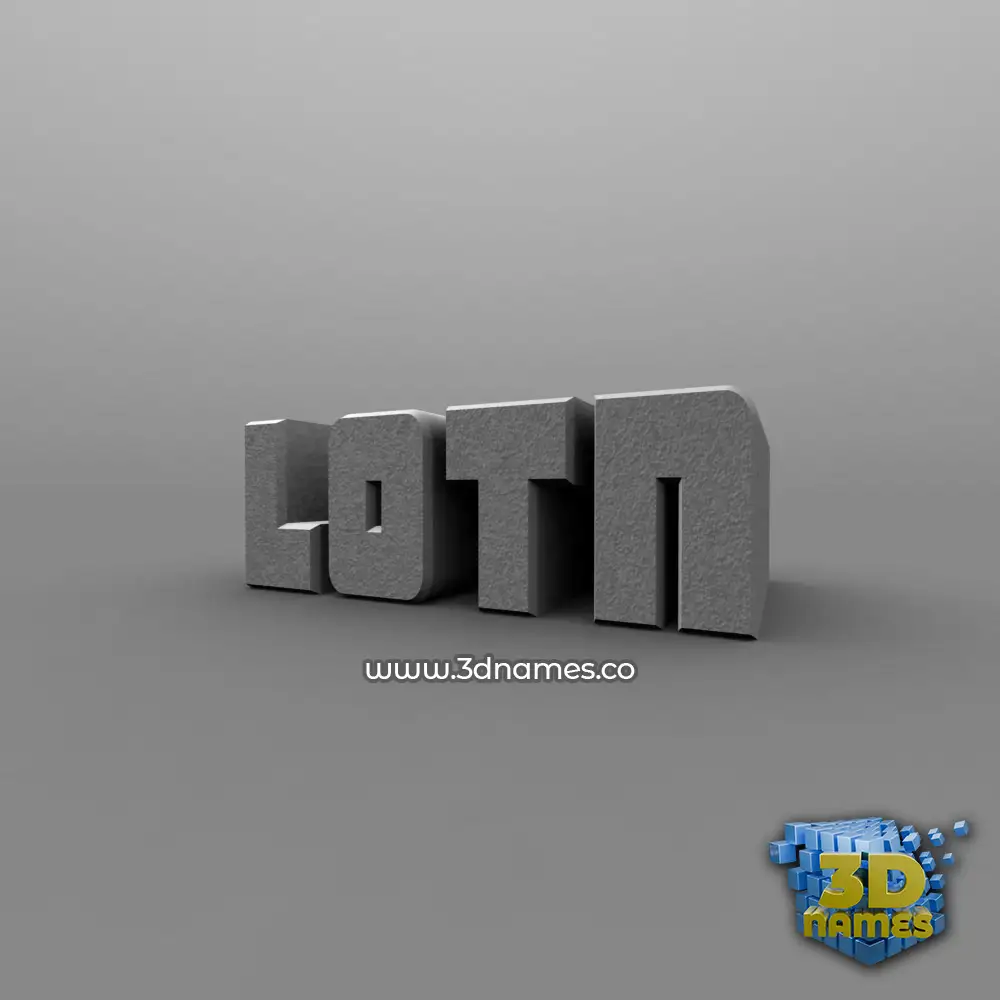 lotn in Solid Grey style - 3D name wallpaper