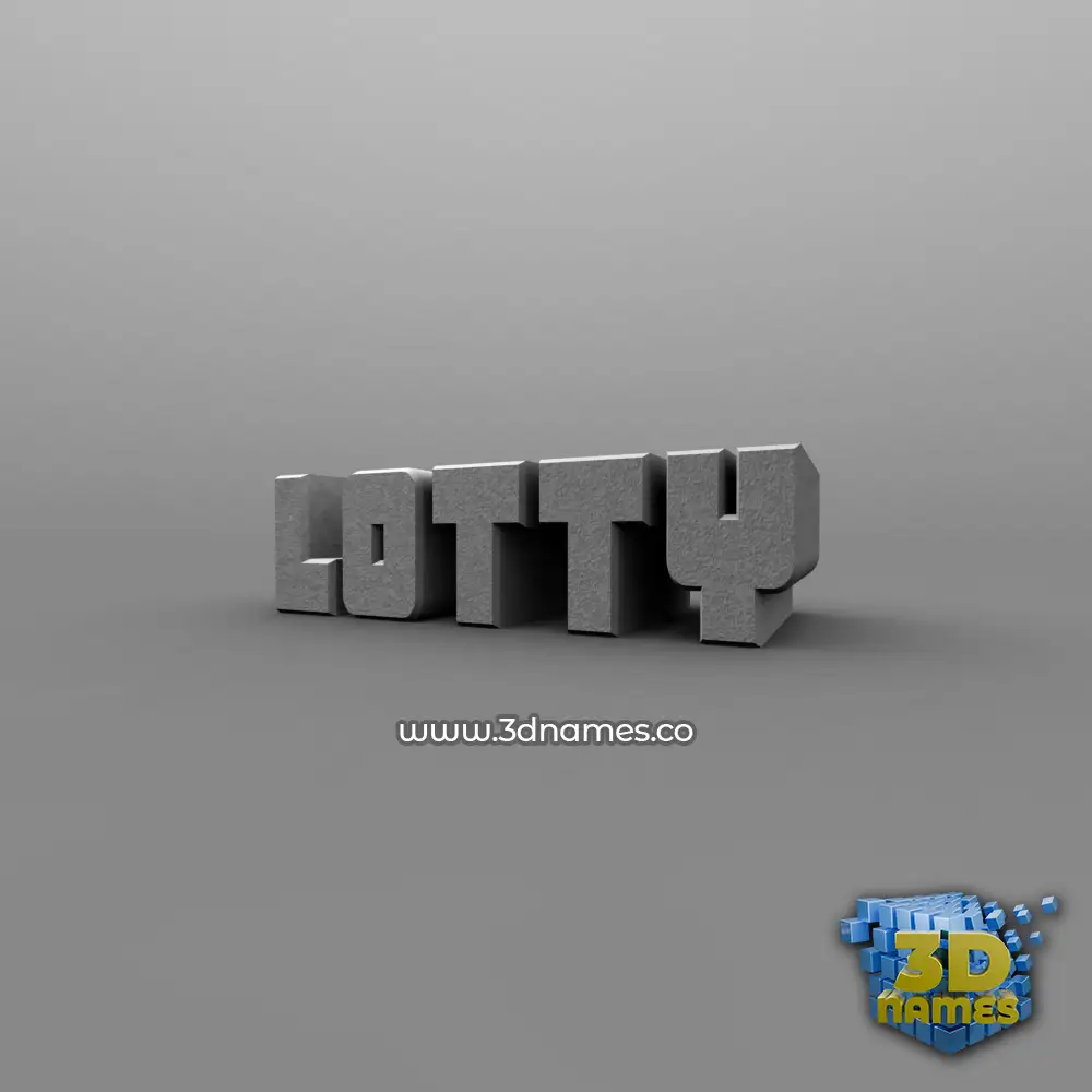 lotty in Solid Grey style - 3D name wallpaper