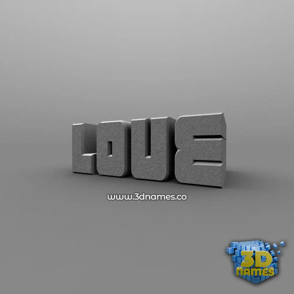 loue in Solid Grey style - 3D name wallpaper