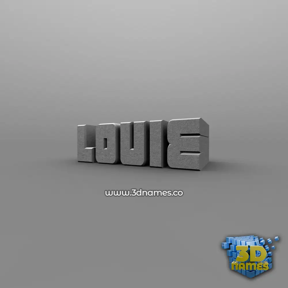 louie in Solid Grey style - 3D name wallpaper