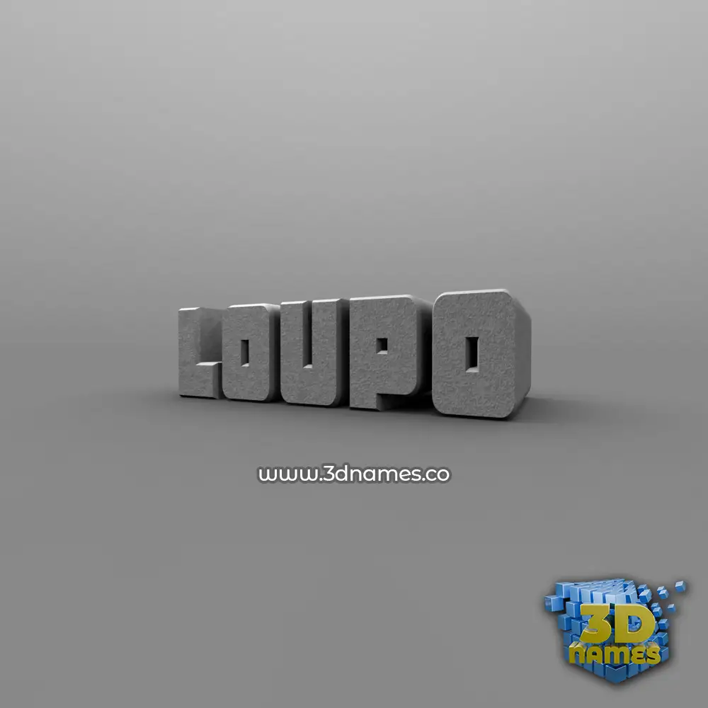 loupo in Solid Grey style - 3D name wallpaper