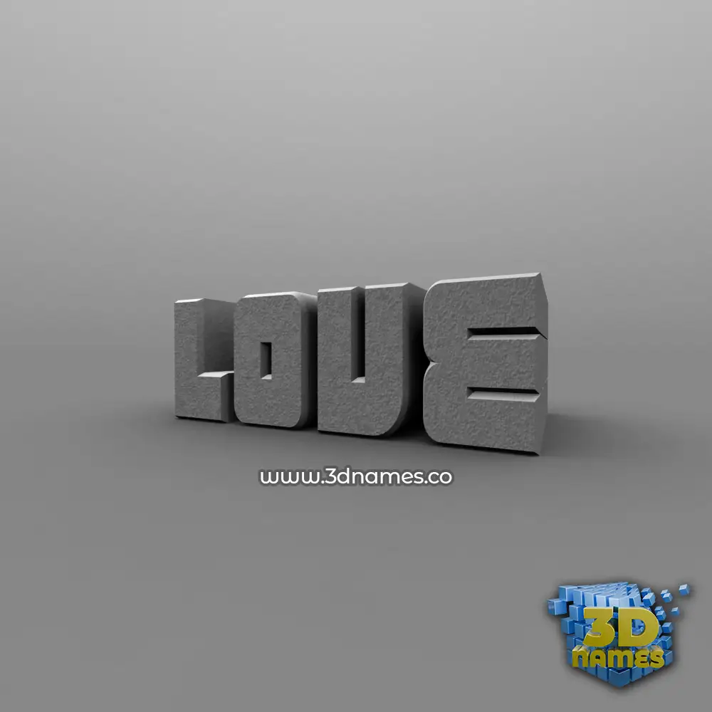 love in Solid Grey style - 3D name wallpaper