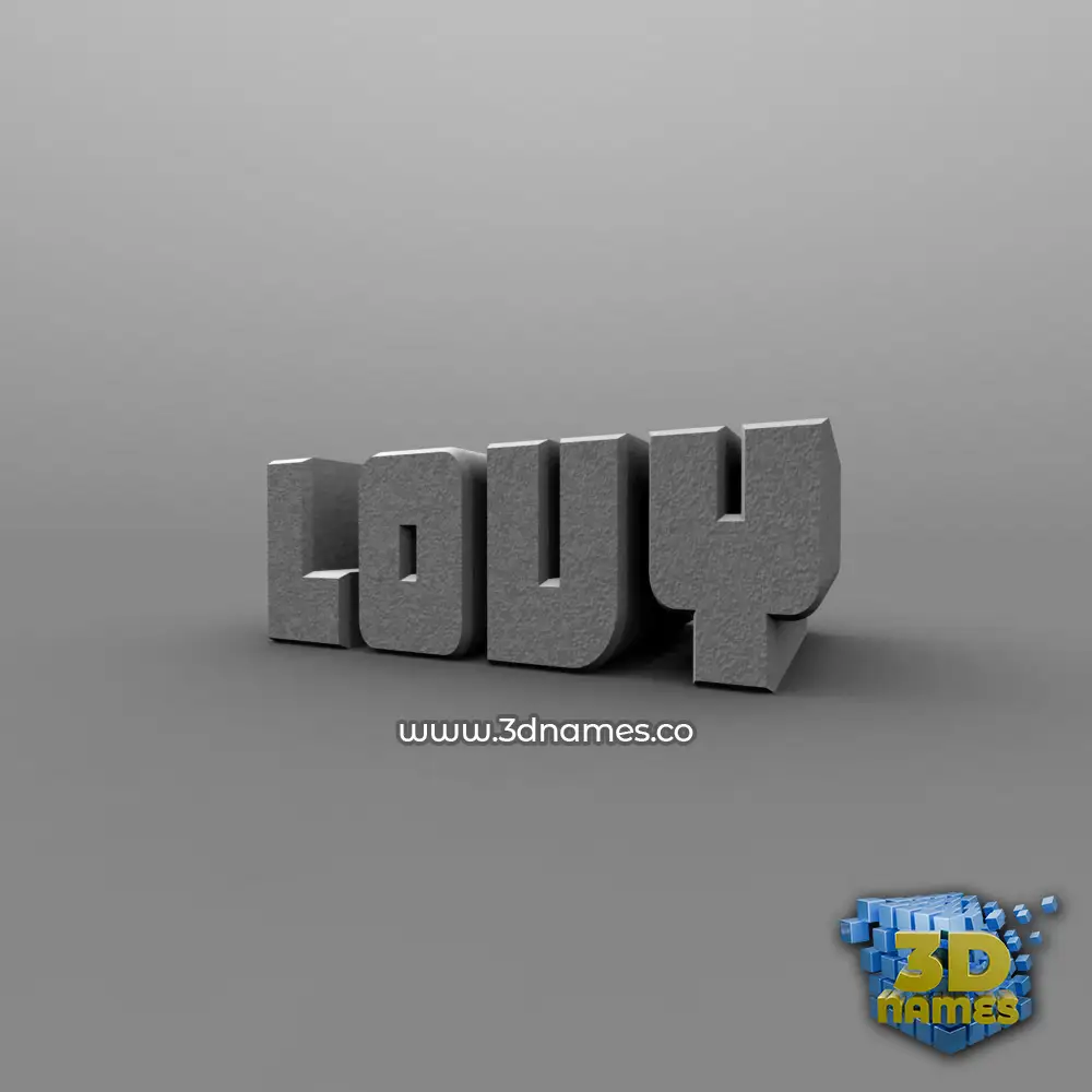 lovy in Solid Grey style - 3D name wallpaper