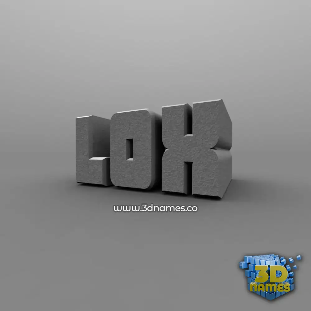 lox in Solid Grey style - 3D name wallpaper