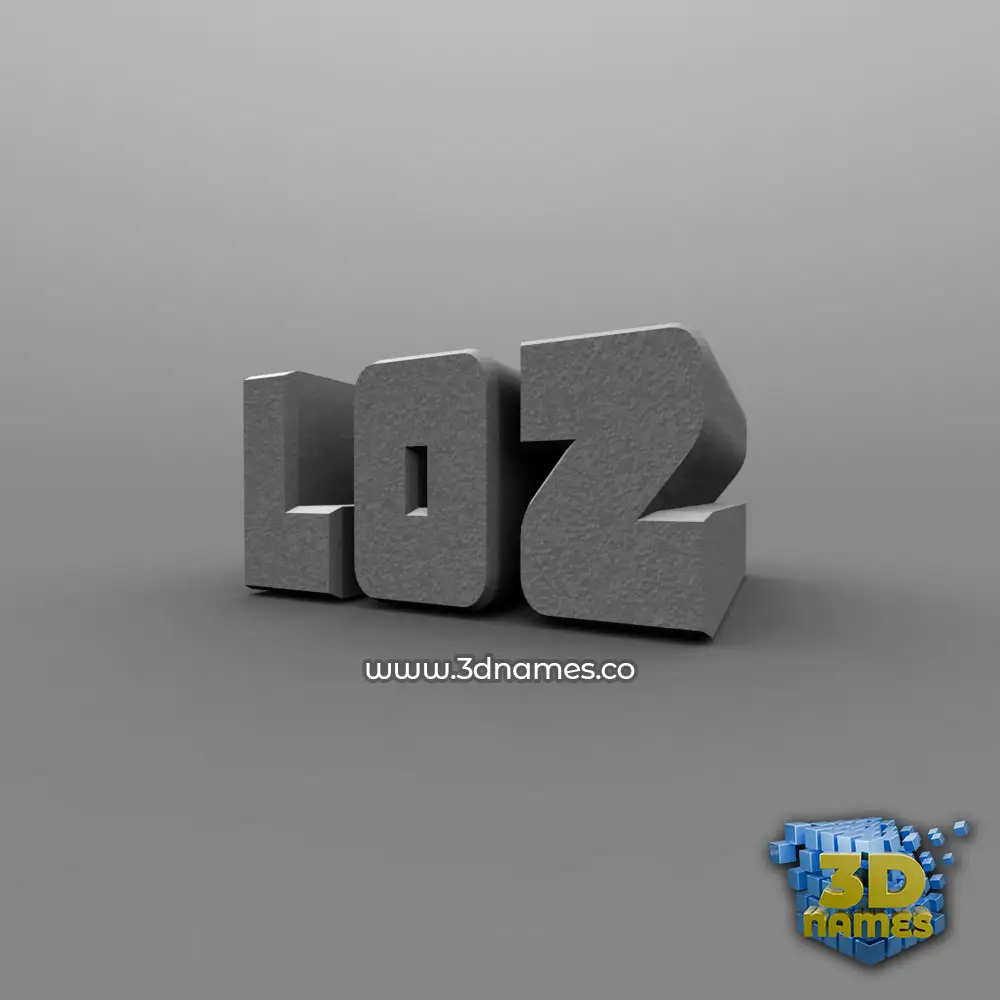 loz in Solid Grey style - 3D name wallpaper