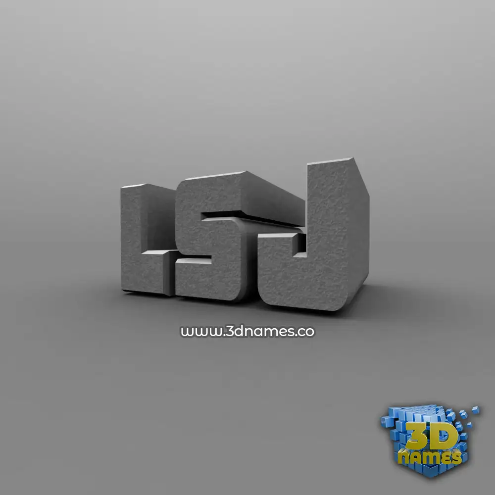 lsj in Solid Grey style - 3D name wallpaper