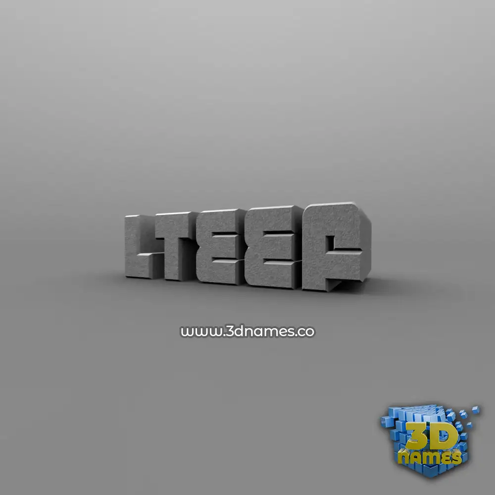 lteef in Solid Grey style - 3D name wallpaper