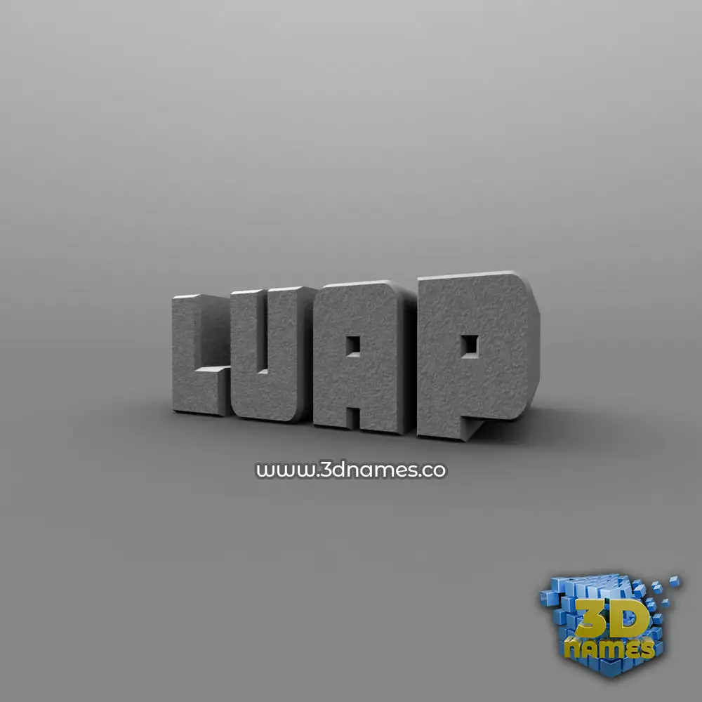 luap in Solid Grey style - 3D name wallpaper