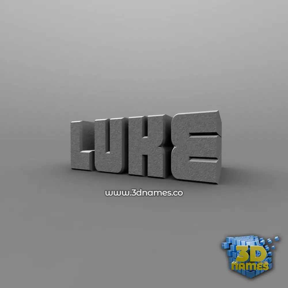 luke in Solid Grey style - 3D name wallpaper