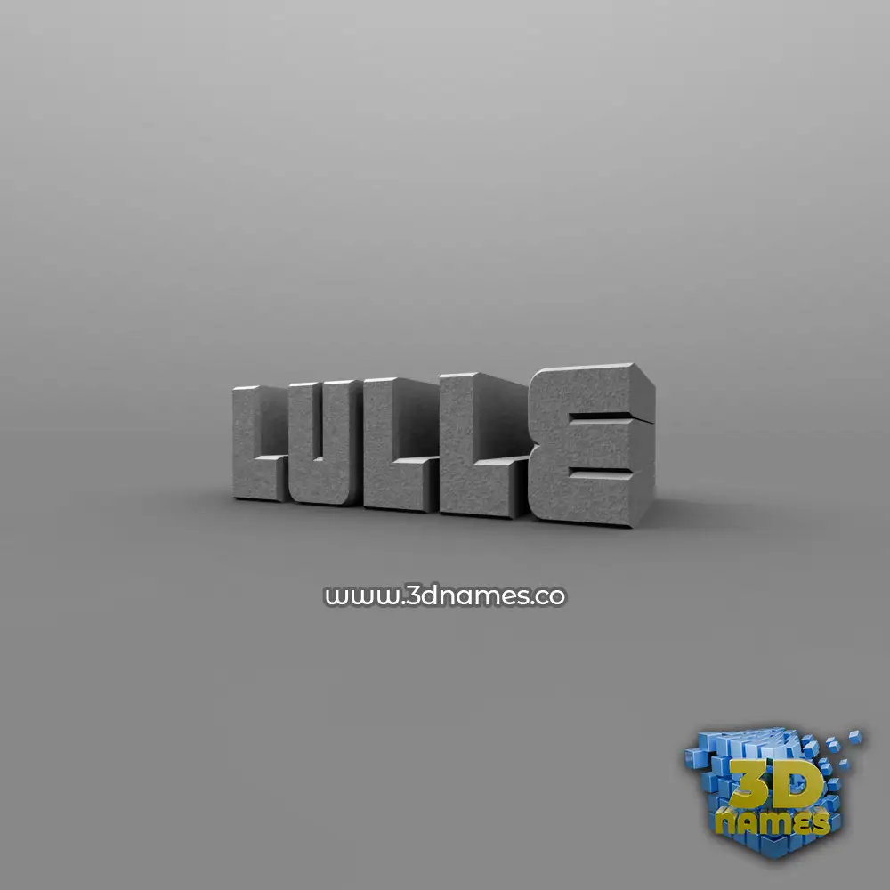 lulle in Solid Grey style - 3D name wallpaper