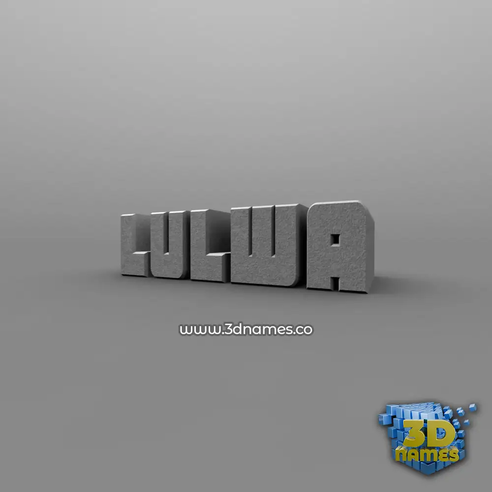 lulwa in Solid Grey style - 3D name wallpaper