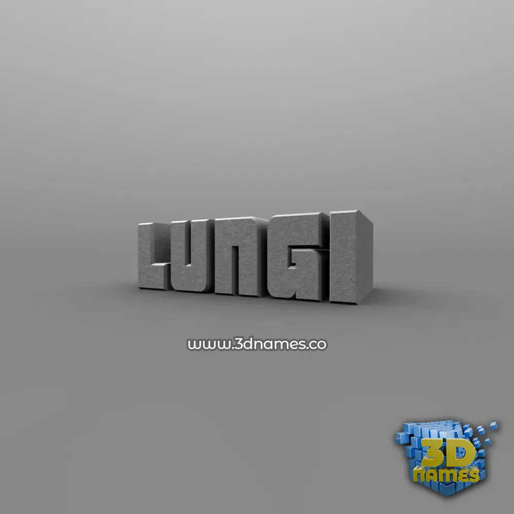 lungi in Solid Grey style - 3D name wallpaper