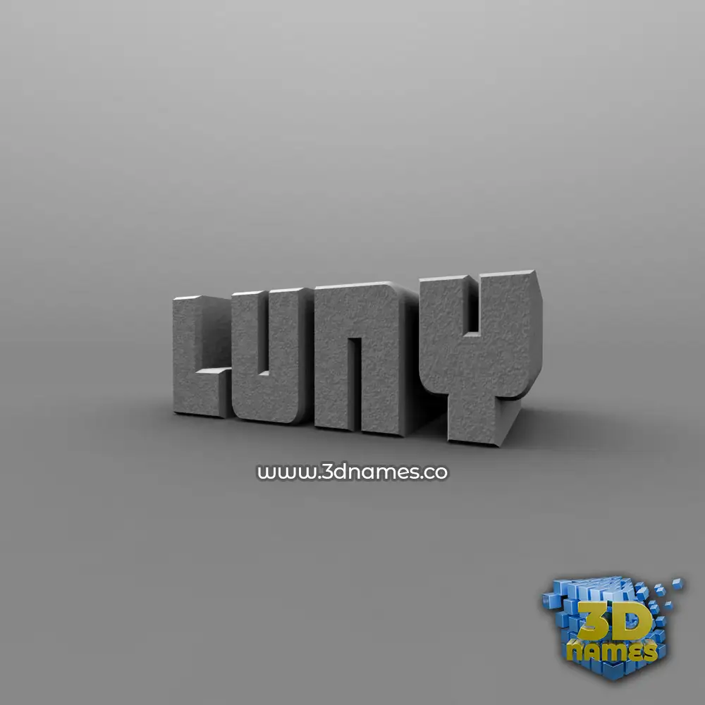 luny in Solid Grey style - 3D name wallpaper