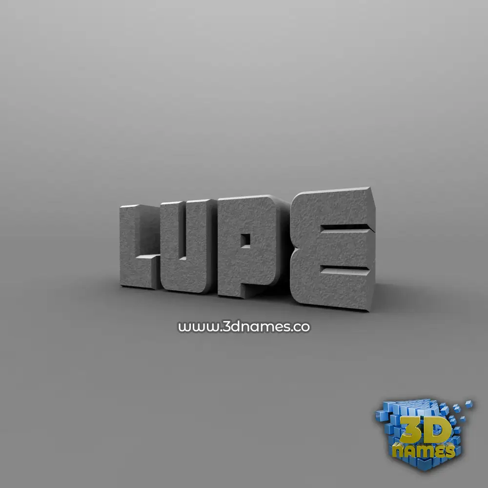 lupe in Solid Grey style - 3D name wallpaper