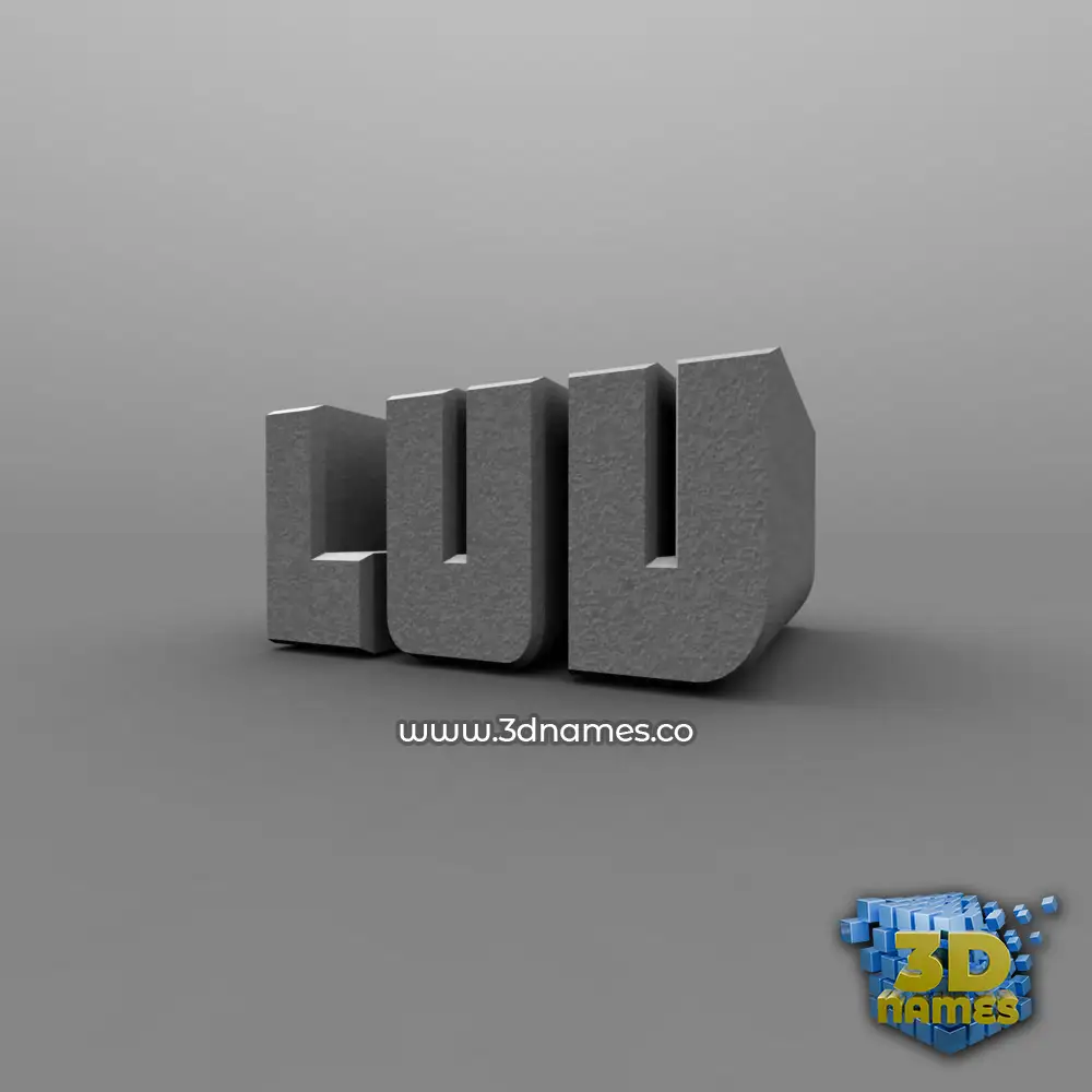 luv in Solid Grey style - 3D name wallpaper