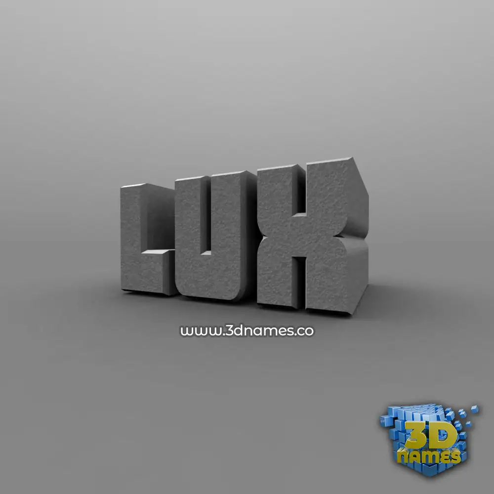 lux in Solid Grey style - 3D name wallpaper