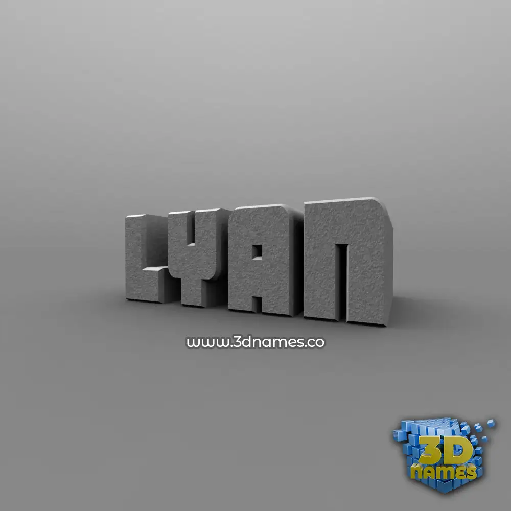 lyan in Solid Grey style - 3D name wallpaper