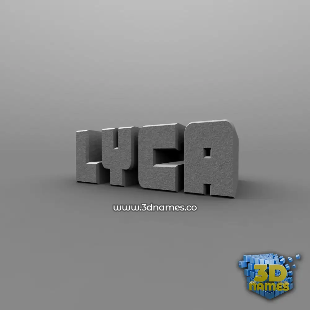 lyca in Solid Grey style - 3D name wallpaper