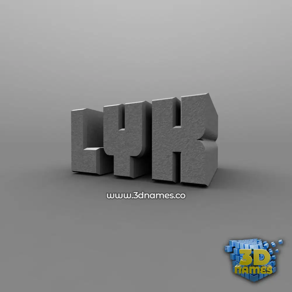 lyk in Solid Grey style - 3D name wallpaper