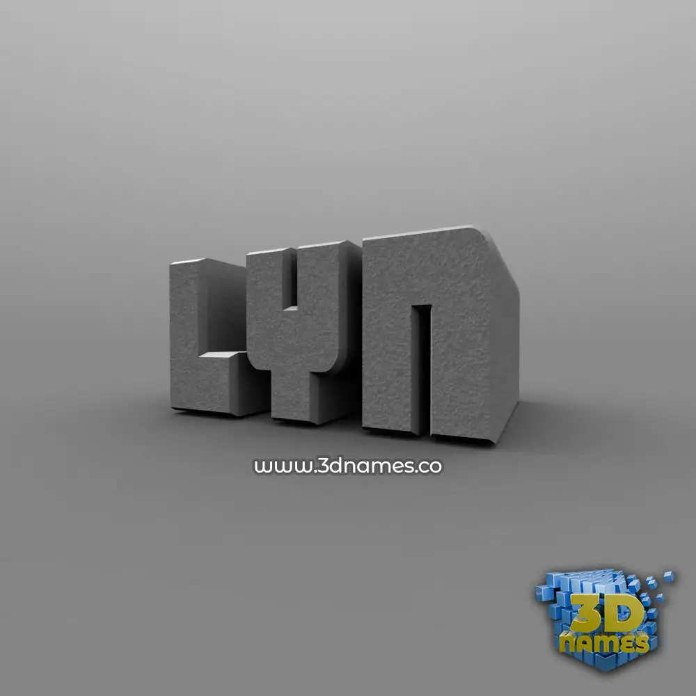 lyn in Solid Grey style - 3D name wallpaper
