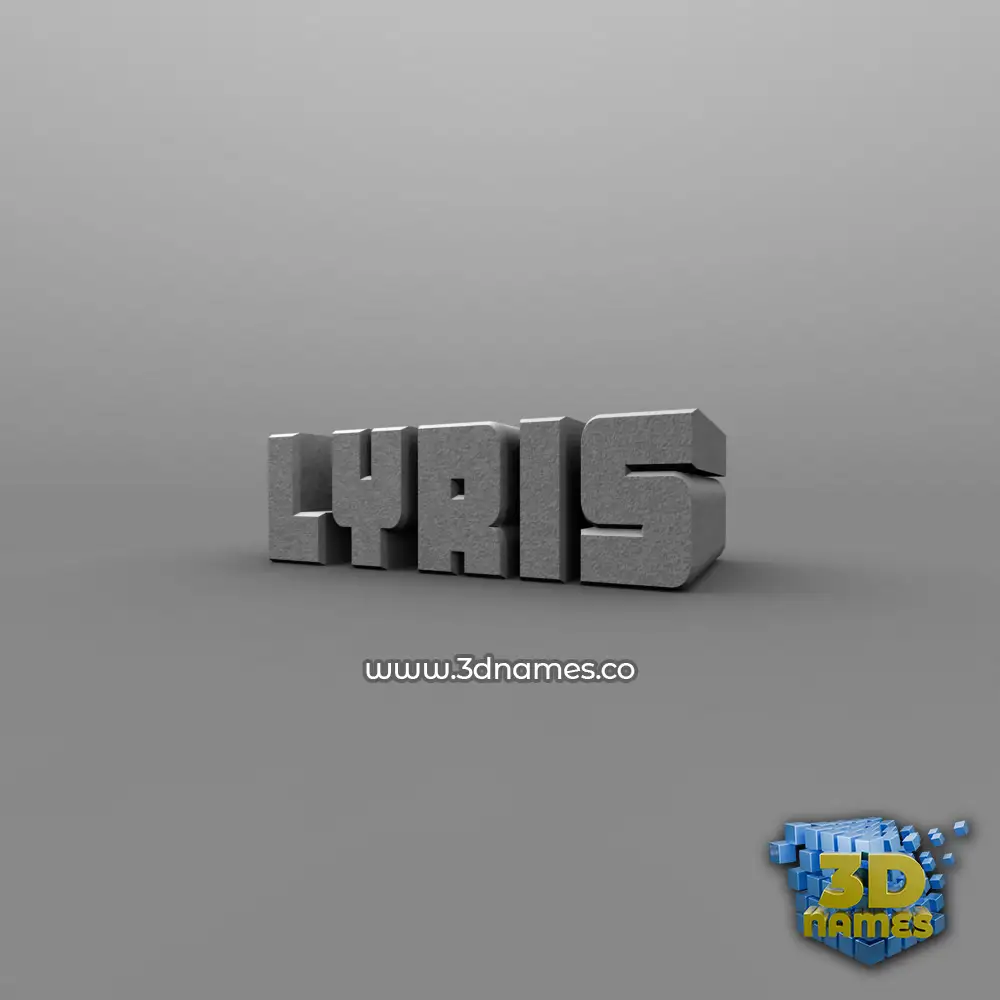 lyris in Solid Grey style - 3D name wallpaper