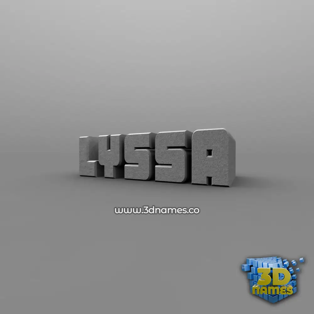 lyssa in Solid Grey style - 3D name wallpaper